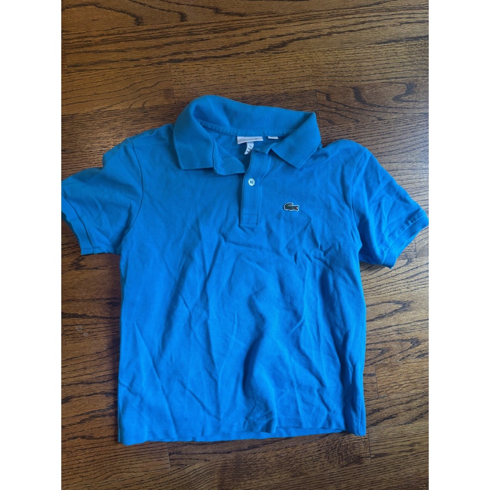Lacoste Kids Pique Polo Shirt Classic Preppy School Uniform Size 14 - Picture 1 of 5